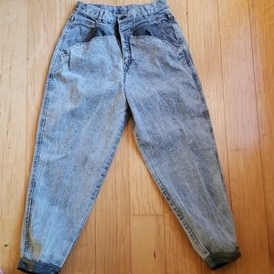 Vintage Bonjour white washed high waisted jeans